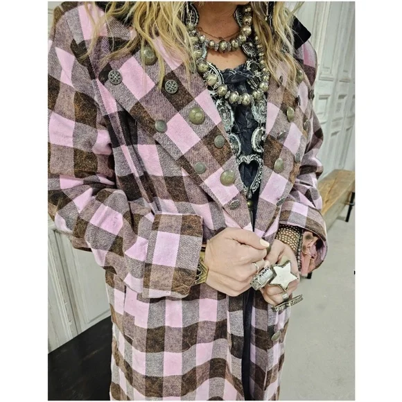 A Rare Bird Paisley Plaid print Reversible Coat Jacket - Picture 2 of 4